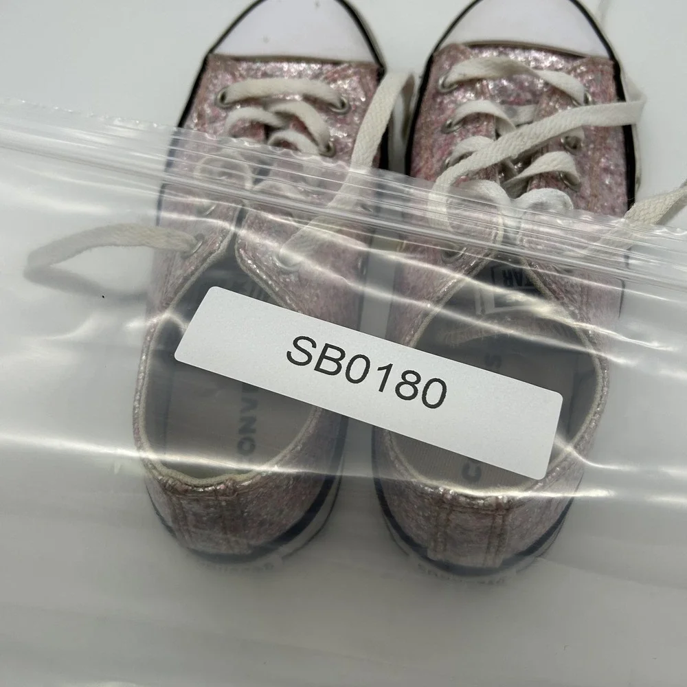 Converse Chuck Taylor All Star‎ Shoes Unisex Kids Sz 3 Pink Glitter Low Top